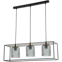 Italux Sinella lampa wisząca 3x40 W czarna-szary przydymiony PND-23231-3-BK+SG