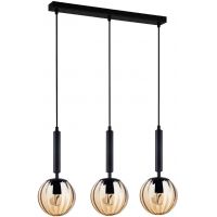 Italux Ravena lampa wisząca 3x10 W bursztynowa PND-2324-3L BK+AMB