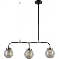 Italux Valpena lampa wisząca 3x78 W czarny mat/brąz antyczny/koniak PND-48882-3