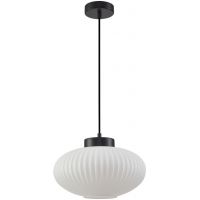 Italux Groste lampa wisząca 1x40 W biała-czarna PND-52376-1-BK