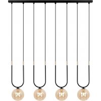 Kaja Goldi lampa wisząca 4x10 W czarna-złota-bursztynowa K-5597