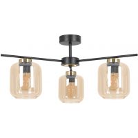 Kaja Iga lampa podsufitowa 3x15 W czarna-złota-bursztynowa K-5511