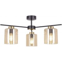 Kaja Aurelia lampa podsufitowa 3x15 W czarna-złota-bursztynowa K-5521