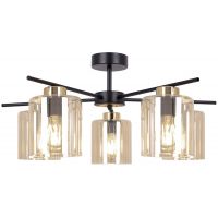 Kaja Aurelia lampa podsufitowa 5x15 W czarna-złota-bursztynowa K-5522