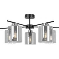Kaja Luna lampa podsufitowa 5x15 W czarna-srebrna-grafitowa K-5527