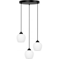 Kaja Abro lampa wisząca 3x15 W biała-czarna K-5601
