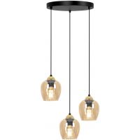 Kaja Tula lampa wisząca 3x15 W czarna-złota-bursztynowa K-5606