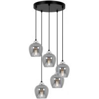 Kaja Nira lampa wisząca 5x15 W czarna-chrom K-5612