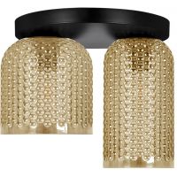 Kaja Capri lampa podsufitowa 2x15 W czarna-bursztynowa K-5624