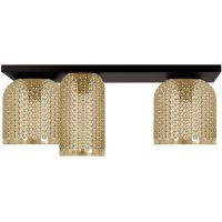 Kaja Capri lampa podsufitowa 3x15 W czarna-bursztynowa K-5626