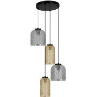 Kaja Capri lampa wisząca 4x15 W czarna-bursztynowa-grafitowa K-5627