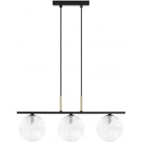 Kaja Aura lampa wisząca 3x10 W czarna-przezroczysta K-5682
