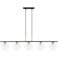 Kaja Aura lampa wisząca 5x10 W czarna-przezroczysta K-5683