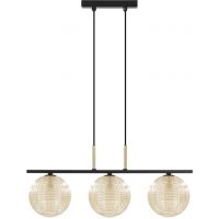 Kaja Giro lampa wisząca 3x10 W czarna-złota-bursztynowa K-5687
