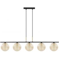 Kaja Giro lampa wisząca 5x10 W czarna-złota-bursztynowa K-5688