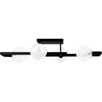 Kaja Parma lampa podsufitowa 4x10 W czarna-przezroczysta K-5761