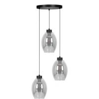 Kaja Balbo lampa wisząca 3x15 W czarna-przydymiona K-5722