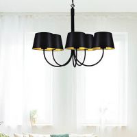 Kaja Sasto lampa wisząca 5x40W czarny/złoty K-4336