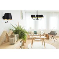 Kaja Sasto lampa wisząca 5x40W czarny/złoty K-4336