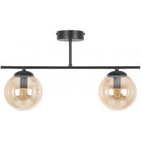 Kaja Delta lampa podsufitowa 2x10 W czarna-bursztynowa K-5163