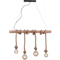 Just Light Rope lampa wisząca 4x15W czarny/brązowy/drewno 15483-18