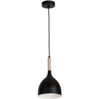 Luminex Noak Wood lampa wisząca 1x60W czarny/drewno 1191