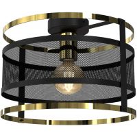 Luminex Rim lampa podsufitowa 1x60W czarny/złoty 3902