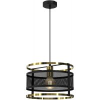 Luminex Rim lampa wisząca 1x60W czarny/złoty 3903