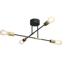 Luminex Flame lampa podsufitowa 4x60W czarny/złoty 3906