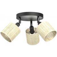 Luminex Rattan lampa podsufitowa 3x15W czarny/rattan 5297