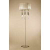 Mantra Tiffany lampa stojąca 3x20W/3x5W mosiądz antyczny/brązowa 3889