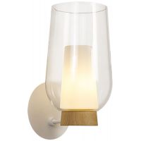 Mantra Nora kinkiet 1x20 W biały-przezroczysty-drewno 8280