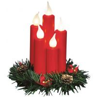 Markslöjd Hanna lampa stołowa - świecznik świąteczny 5x0.06W czerwony/biały 704017