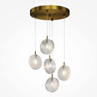 Maytoni Frozen lampa wisząca 5x5,5 W biała-mosiądz MOD254PL-05BS