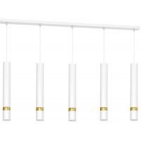 Milagro Joker lampa wisząca 5x8W biało/złota MLP6122