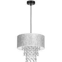 Milagro Almeria lampa wisząca 1x60W czarno/srebrna/chrom/kryształ MLP6436