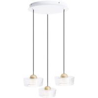 MaxLight Lipari lampa wisząca 3x22 W przezroczysta-złoto szczotkowane P0543