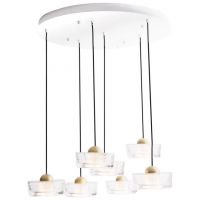 MaxLight Lipari lampa wisząca 7x38 W przezroczysta-złoto szczotkowane P0544