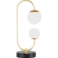 MaxLight Toro lampa stołowa 3W+5W złota/marmur/szkło T0041