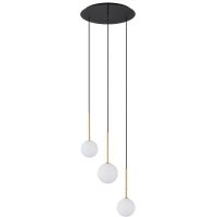 Nowodvorski Lighting Karo lampa wisząca 3x12 W biała-czarna-złota 10304