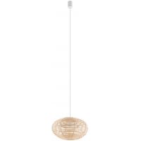 Nowodvorski Lighting Rattan lampa wisząca 1x25 W biała-drewno 11153