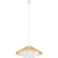 Nowodvorski Lighting Japandi lampa wisząca 1x25 W biała-drewno 11156