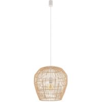 Nowodvorski Lighting Haiti lampa wisząca 1x25 W biała-drewno 11163