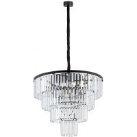 Nowodvorski Lighting Cristal lampa wisząca 12x25 W czarna-przezroczysta 7614