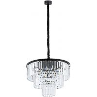 Nowodvorski Lighting Cristal lampa wisząca 9x25 W czarna-przezroczysta 7616