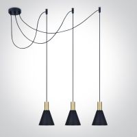 One Light Tala lampa wisząca 3x10 W czarna-mosiądz szczotkowany 63122B/BBS