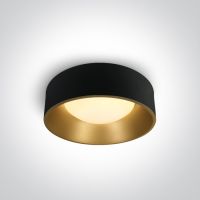 One Light Asteri lampa podsufitowa 1x30W czarny/mosiądz 67452/B/W