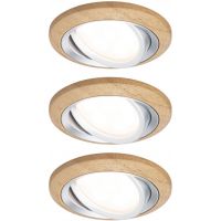 Paulmann Lanati lampa do zabudowy 3x6 W aluminium-drewno 92239