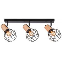 Paulmann Lanka lampa podsufitowa 3x20W czarna/drewno 66768
