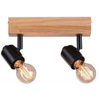 Paulmann Arvid lampa podsufitowa 2x20W czarna/drewno 66771